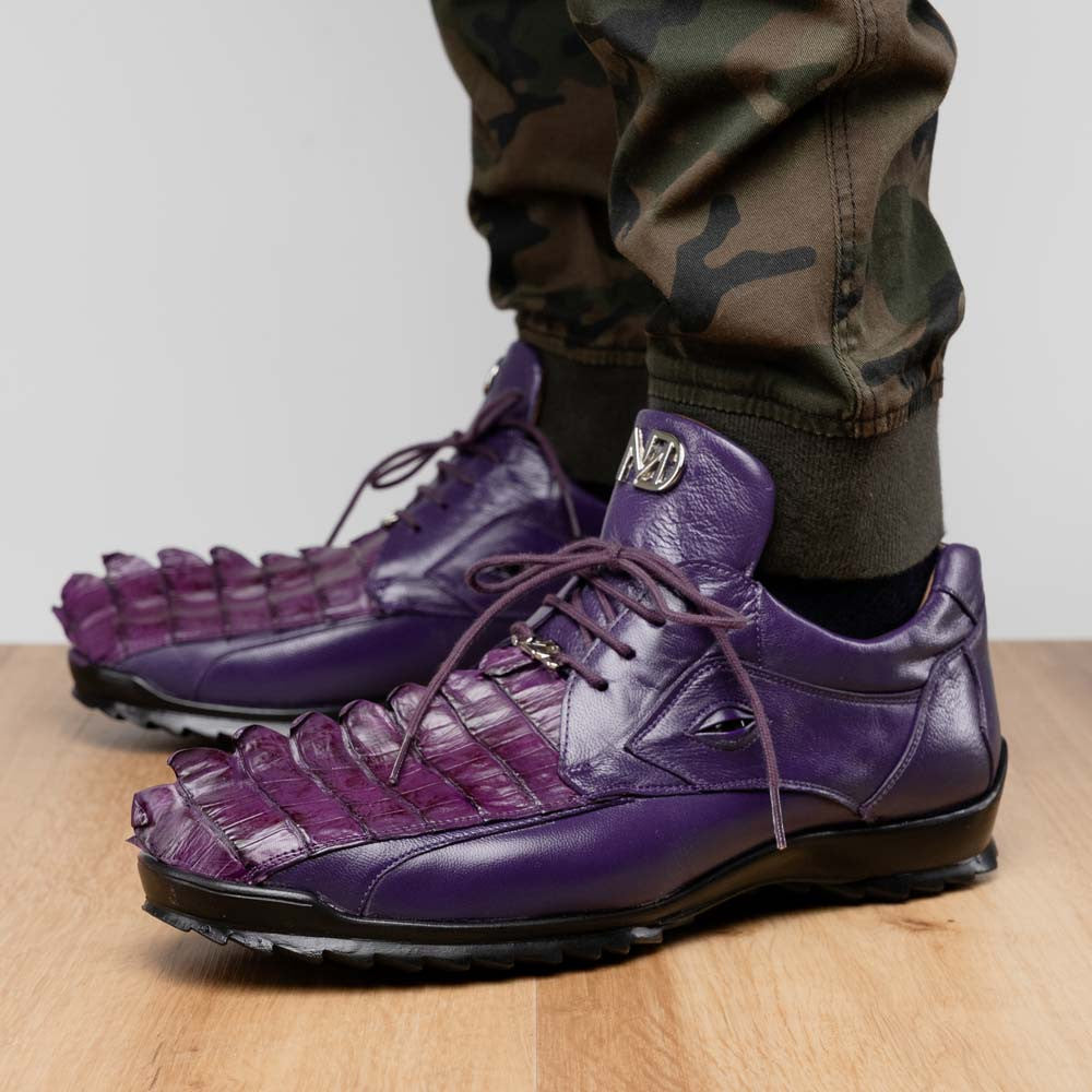 Marco Di Milano Udine Genuine Hornback Caiman & Calf Leather Sneaker - Purple