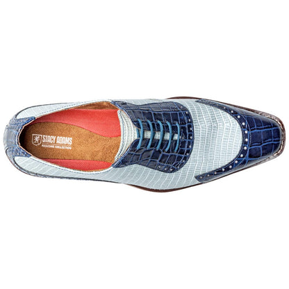 Stacy Adams Tarango Modified Cap Toe Dark Blue Multi Oxford Shoes for Men