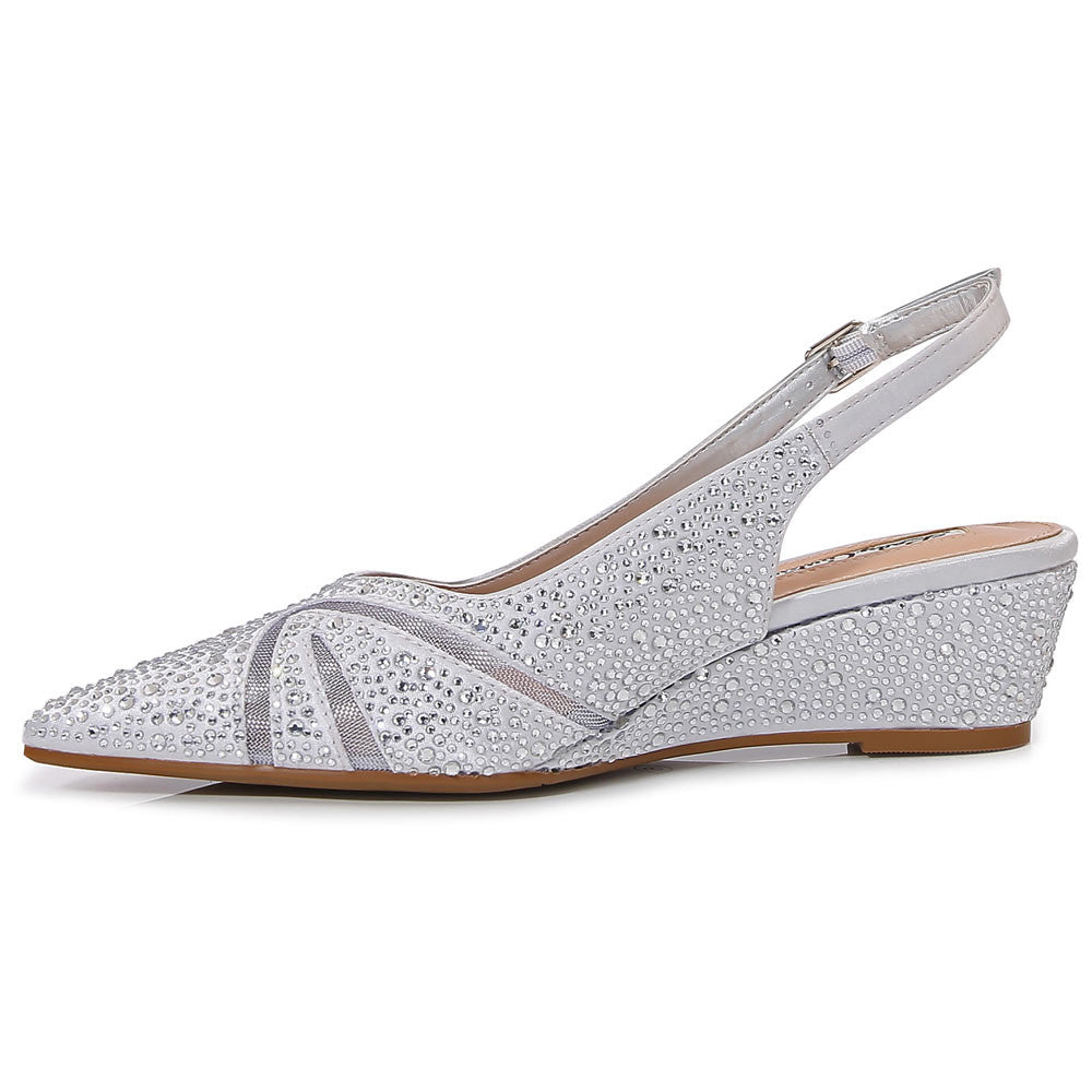 Lady Couture Daniela 2" Wedge Pump in Silver