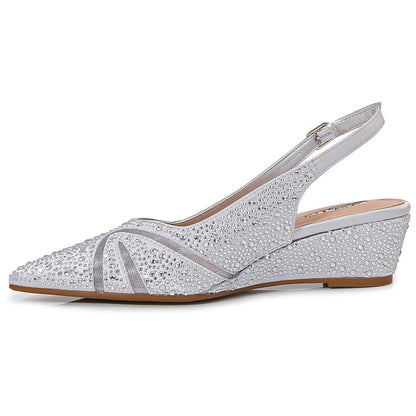 Lady Couture Daniela 2" Wedge Pump in Silver