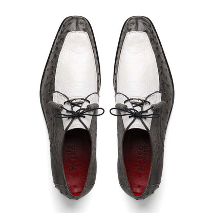 Marco Di Milano Andretti Dress White / Grey Ostrich Leg Shoes
