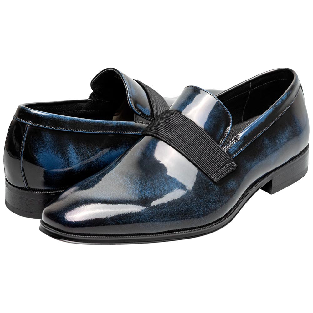Florsheim Men's High Gloss Patent Leather Strap Navy Loafer