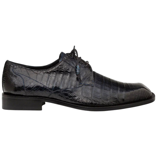Mezlan of Spain Ugo Genuine Crocodile Skin Lace Up Dress Shoes in Blue