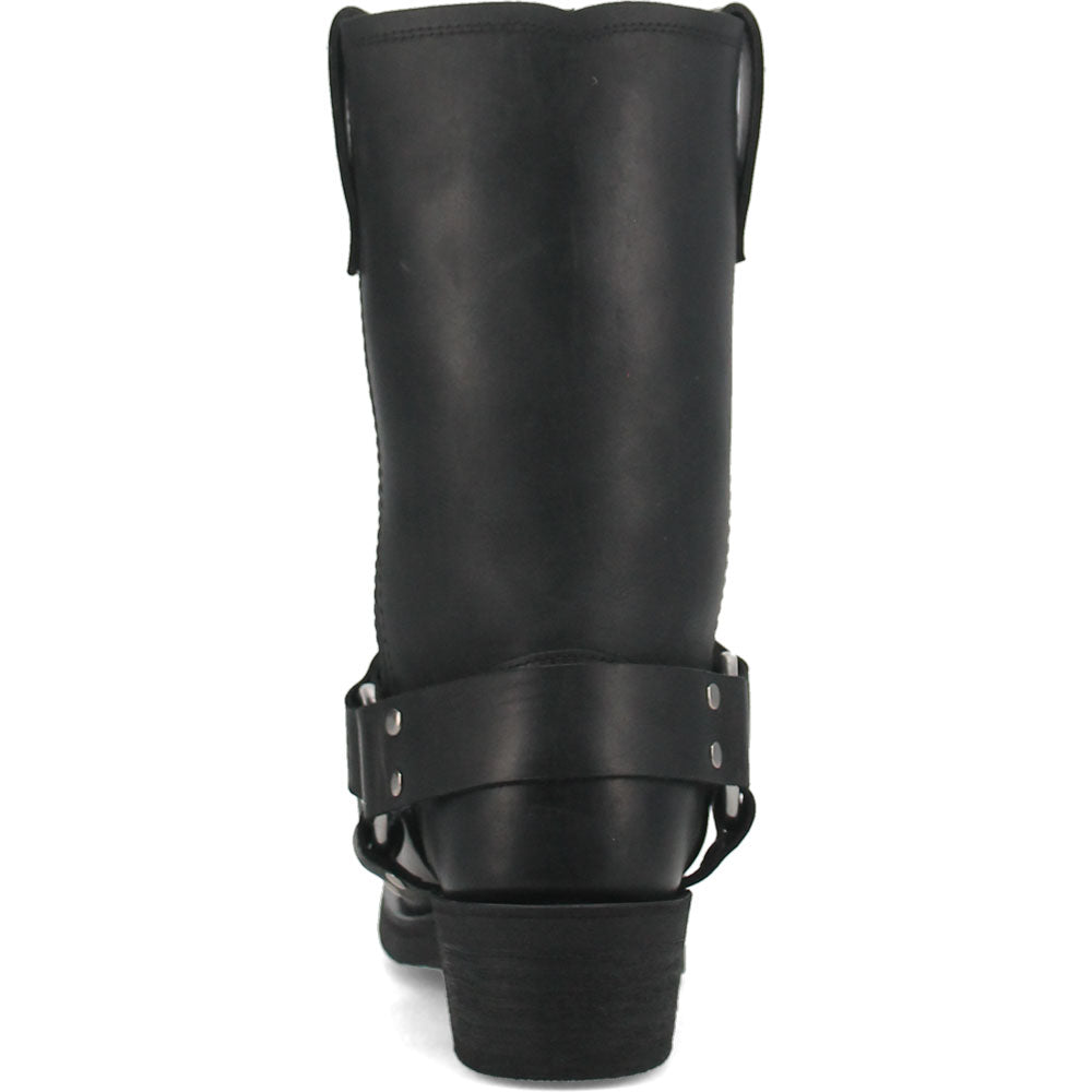 Dingo Molly Black Leather Snoot Toe Western Fashion Harness Boot(US Women Size)