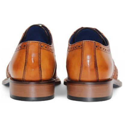 EMILIO FRANCO Marco Gold Calf-Skin Leather Oxfords Shoes