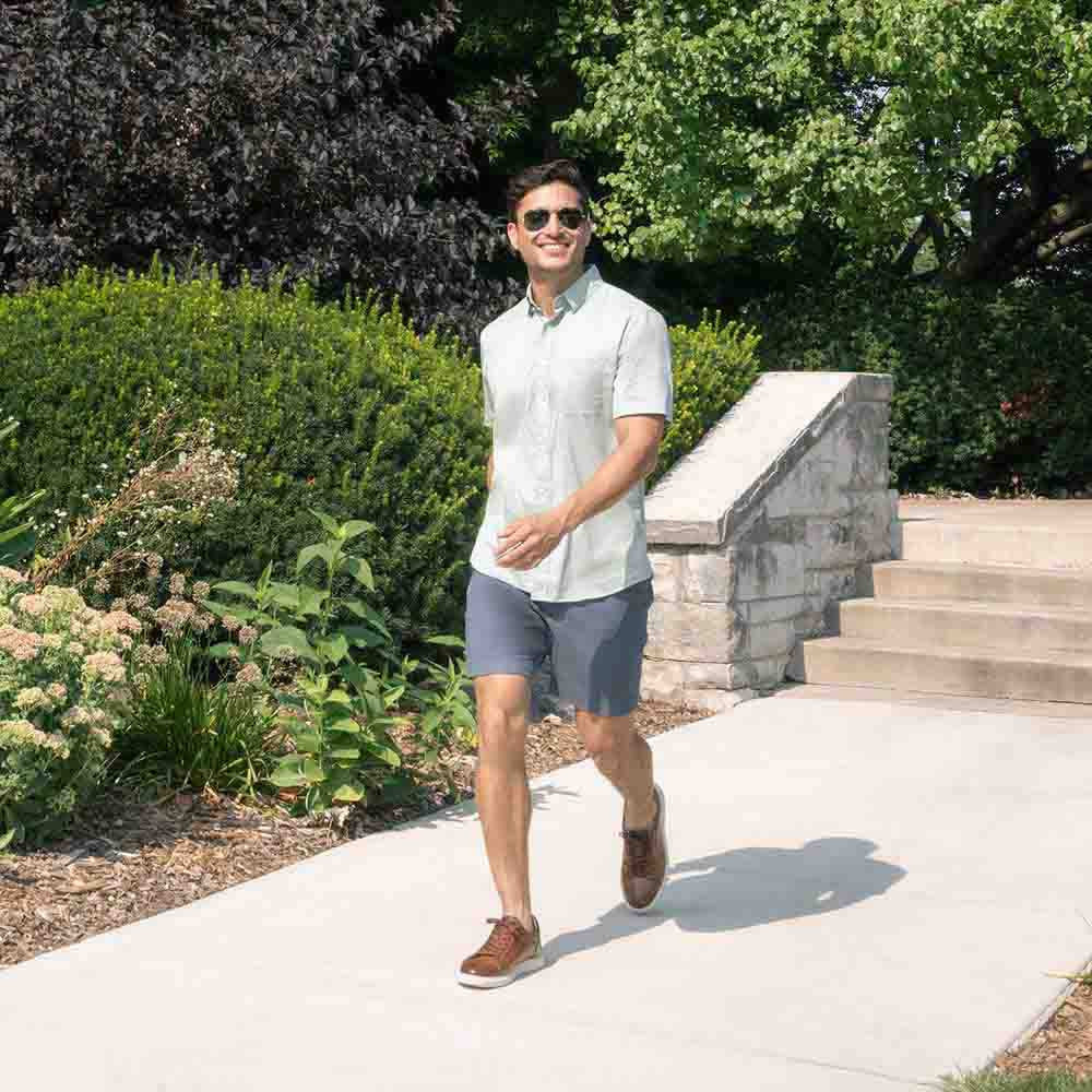 Florsheim Social Cognac Smooth Leather Lace to Toe Casual Sneaker (USA Men Size)