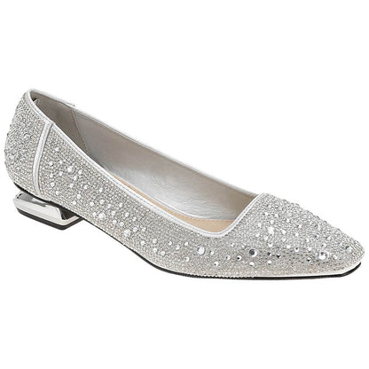 Lady Couture Fever Women's Silver Rhinestone Crystal Pointed Toe Dress Shoes