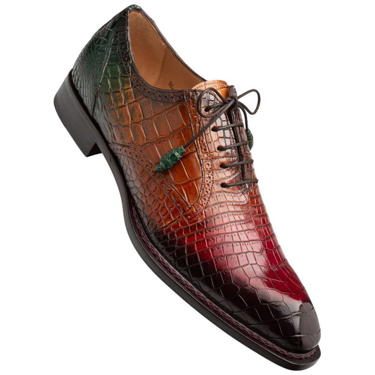 Mezlan of Spain Genuine Alligator Skin Multi-tone Derby MARBLE (USA Men Size)