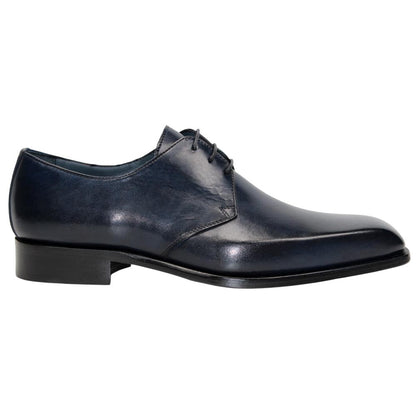 DUCA Sermoneta Navy Men's Italian Calf Leather Derby Dress Shoes