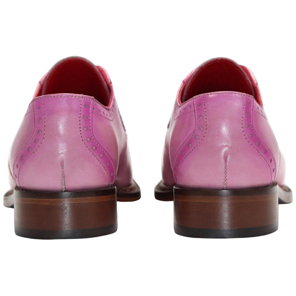 Fennix of Italy Genuine Alligator Skin TYLER Pink Derby Shoes (US Men Size)