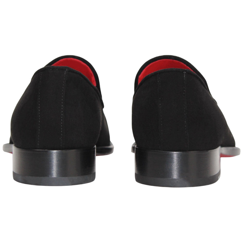 Francesco Black Suede Leather Loafers | Emilio Franco Dress Loafers for Men