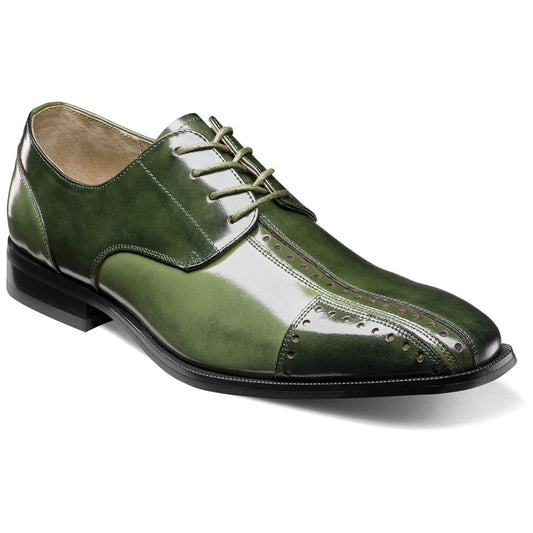 Stacy Adams Palmento Smooth Leather Green Modified Cap Toe Oxford (US Men Size)