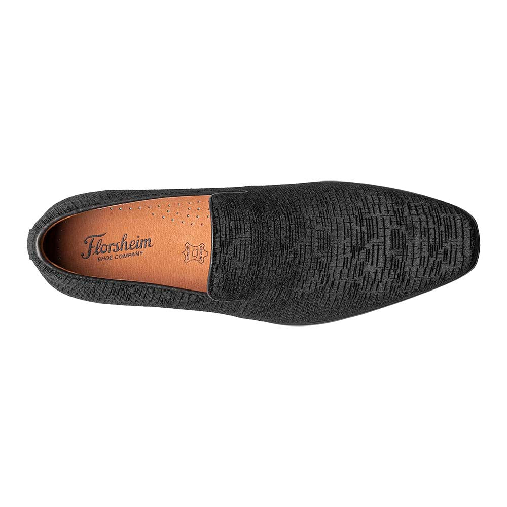 Florsheim Postino Black Velvet Textile Plain Toe Dress Loafer (USA Men Size)