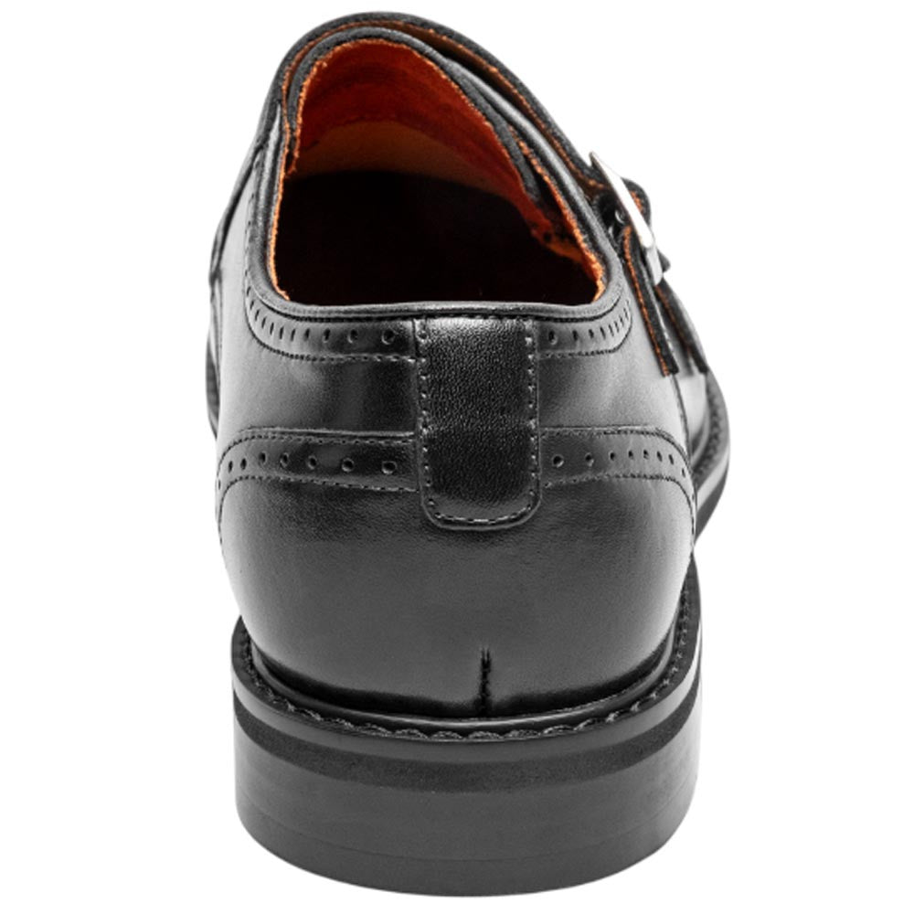 Stacy Adams Boswell Cap Toe Black Leather Double Monk Strap Dress Shoes for Men