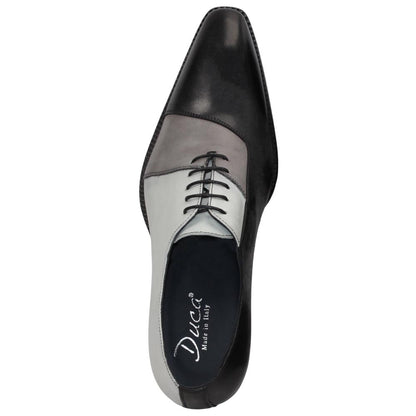 DUCA Spoleto II Men's Black Combo Italian Leather Spectator Oxford Shoes