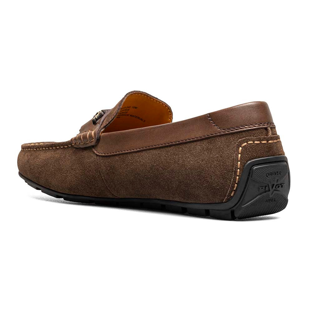 Florsheim Motor Brown CH Suede Leather Moc Toe Bit Driving Shoes (USA Men Size)