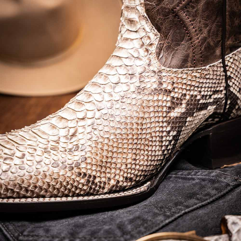 Missouri Genuine Python Skin Natural Cowboy Boot | Marco Di Milano Western Boots