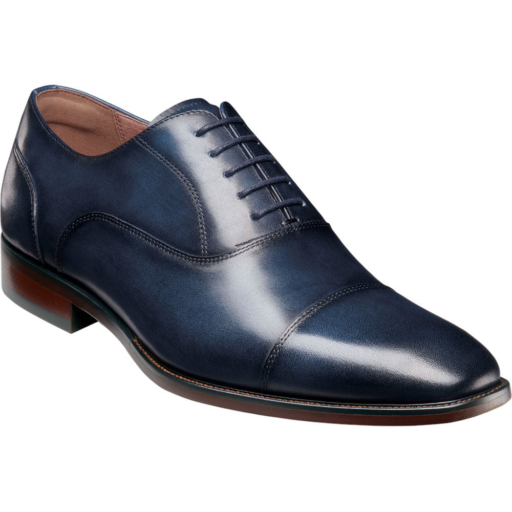 Florsheim Sorrento Navy Smooth Leather Cap Toe Balmoral Oxford