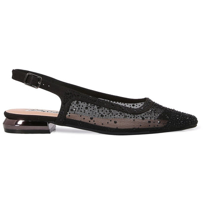 Lady Couture Kara 0.75” Block Heel Flats in Black