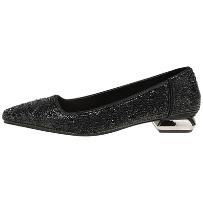 Lady Couture Fever Women's Black Rhinestone Crystal Pointed Toe Dress Shoes