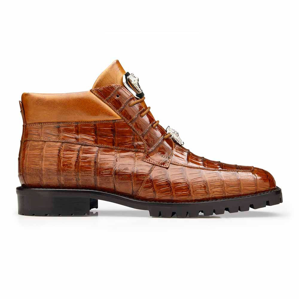 Belvedere Men's Gallardo Antique Sport Caiman Crocodile Skin Boots