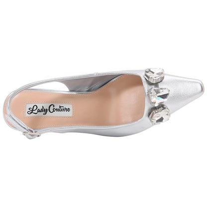 Lady Couture 3” Heel Glamour Pump in Silver