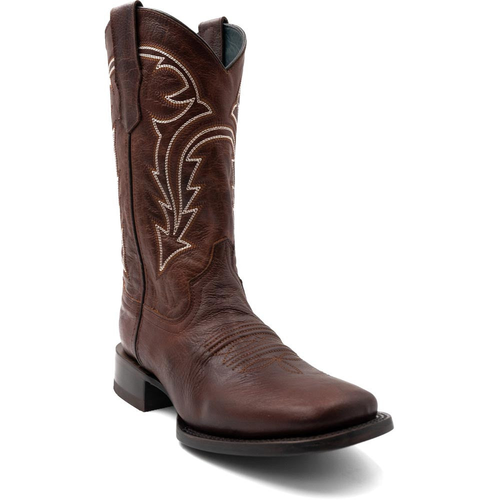 Ferrini Men’s Dylan Brandy Square Toe Leather Cowboy Boots