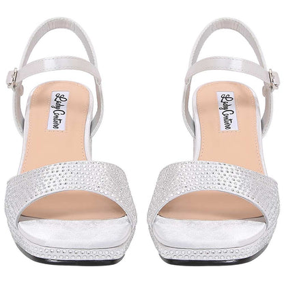 Lady Couture Judy 3” Block Heel Sandals in Silver