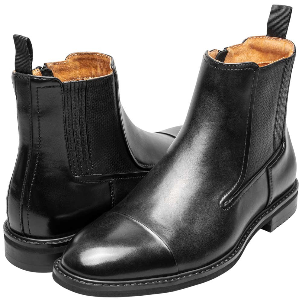 Stacy Adams Berkshire Cap Toe Side Zip Boot - Black