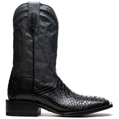 Missouri Genuine Python Skin Black Cowboy Boot | Marco Di Milano Western Boots