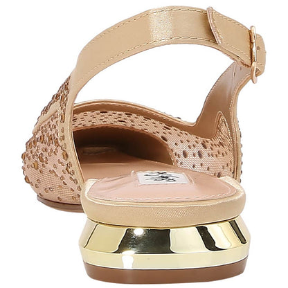 Lady Couture Kara 0.75” Block Heel Flats in Gold