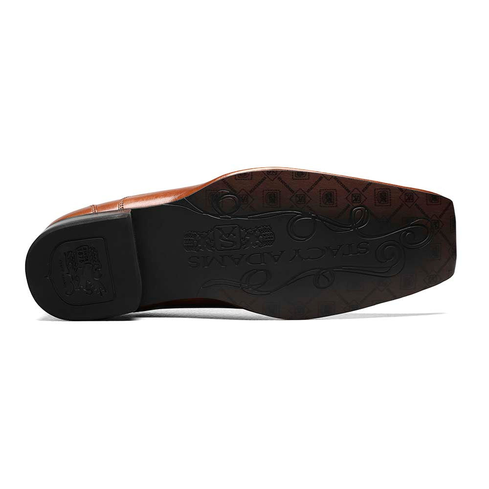 Stacy Adams Templin Cognac Leather Bike Toe Loafers (USA Men Size)