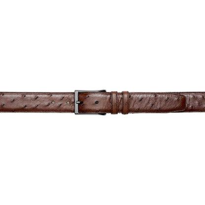 Mezlan Men's Genuine Ostrich Belt in Tabac