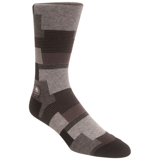 Modern Motif Black/Gray Men’s Crew Dress Sock | Stacy Adams Premium Socks
