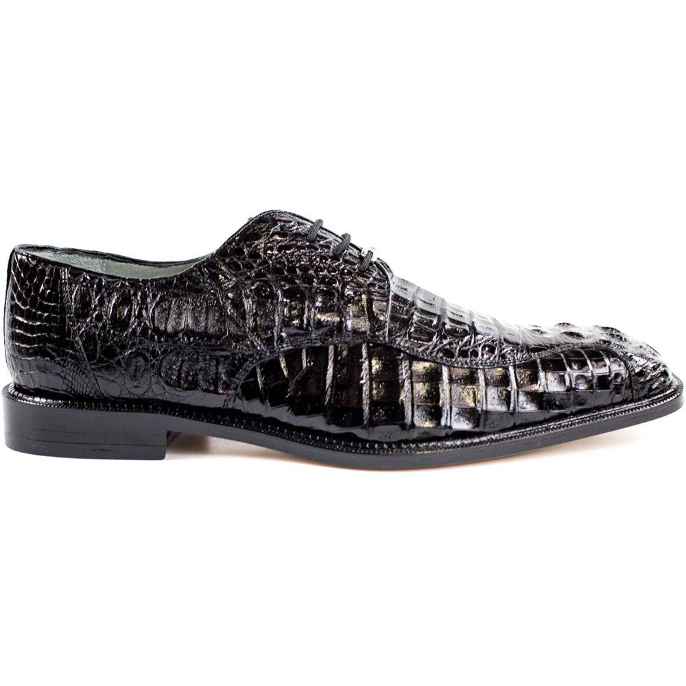Belvedere Men's Chapo Black Hornback Crocodile Skin Shoes