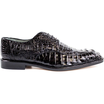 Belvedere Men's Chapo Black Hornback Crocodile Skin Shoes