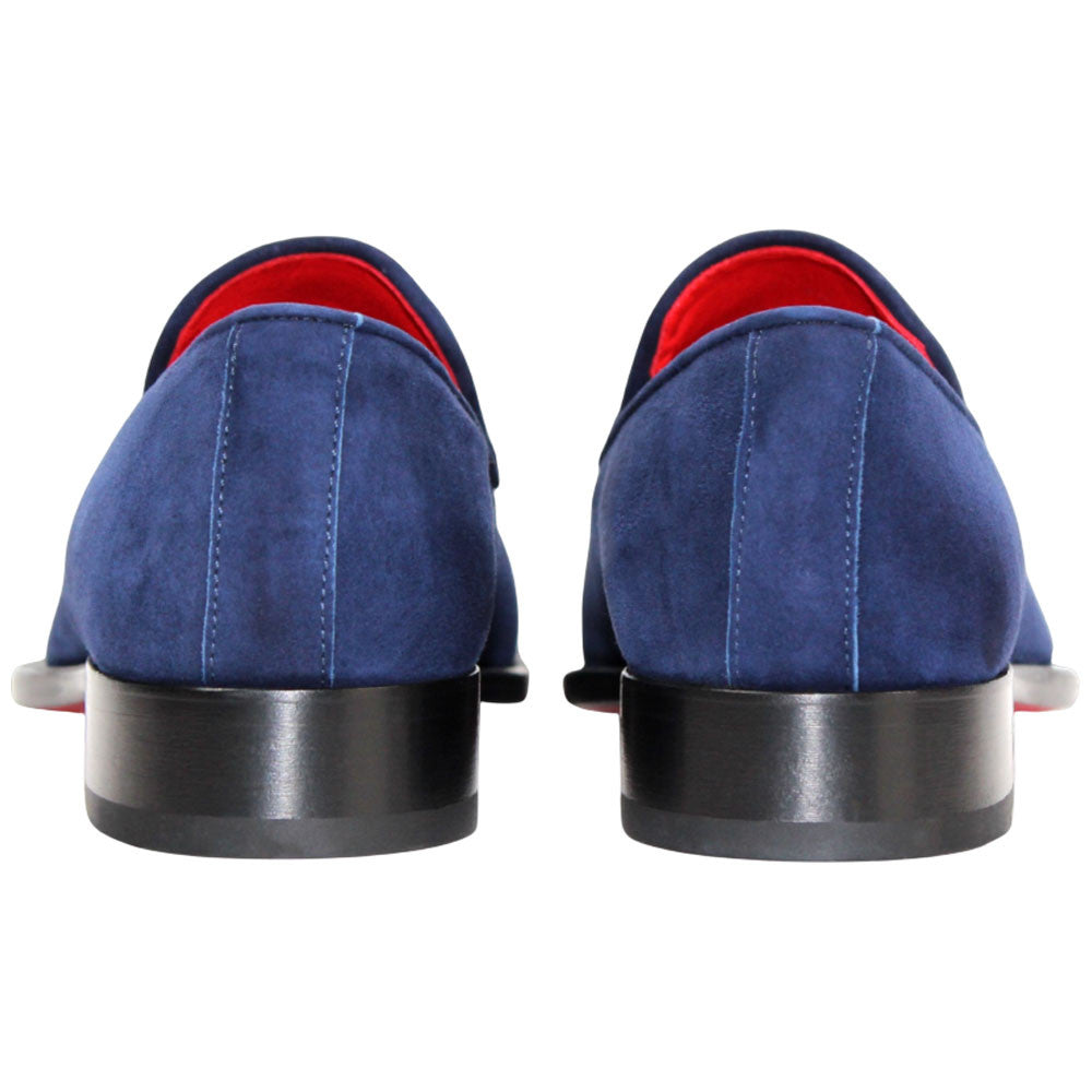 Francesco Navy Suede Leather Loafers | Emilio Franco Dress Loafers for Men