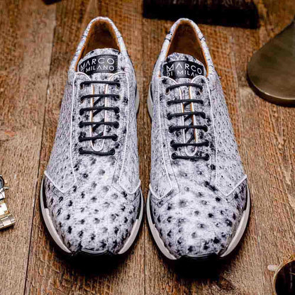 Marco Di Milano Scanno Newspaper Ostrich Sneakers