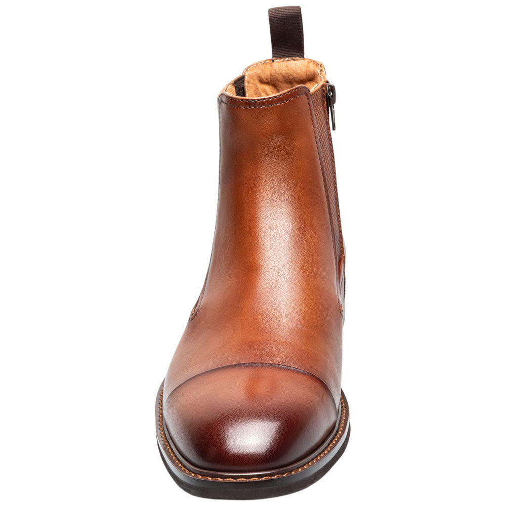 Stacy Adams Berkshire Cap Toe Side Zip Boot - Brandy