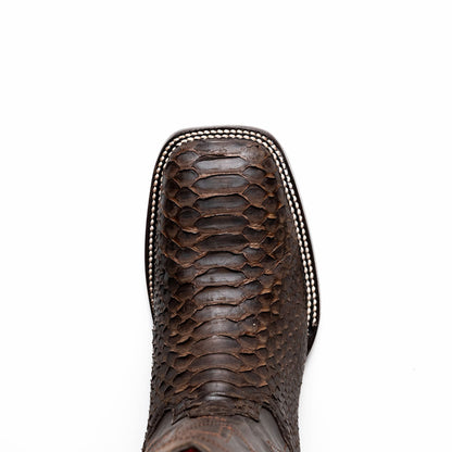 Missouri Genuine Python Skin Brown Cowboy Boot | Marco Di Milano Western Boots