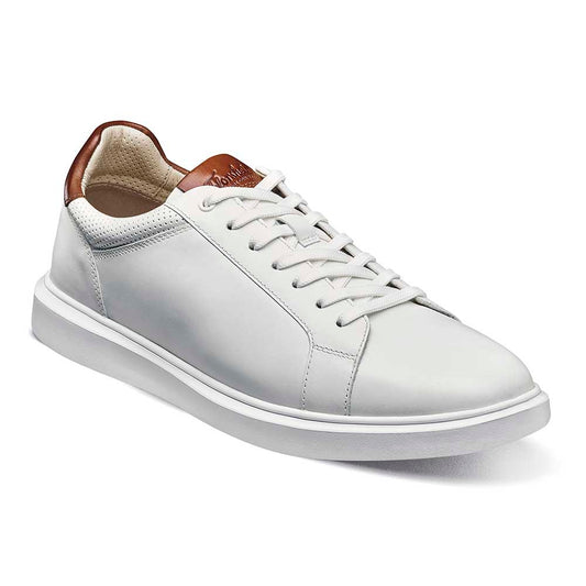 Florsheim Social White Smooth Leather Lace to Toe Casual Sneaker (USA Men Size)