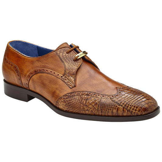 Belvedere Antonio Peanut American Alligator Skin Wingtip Derby (USA Men Size)