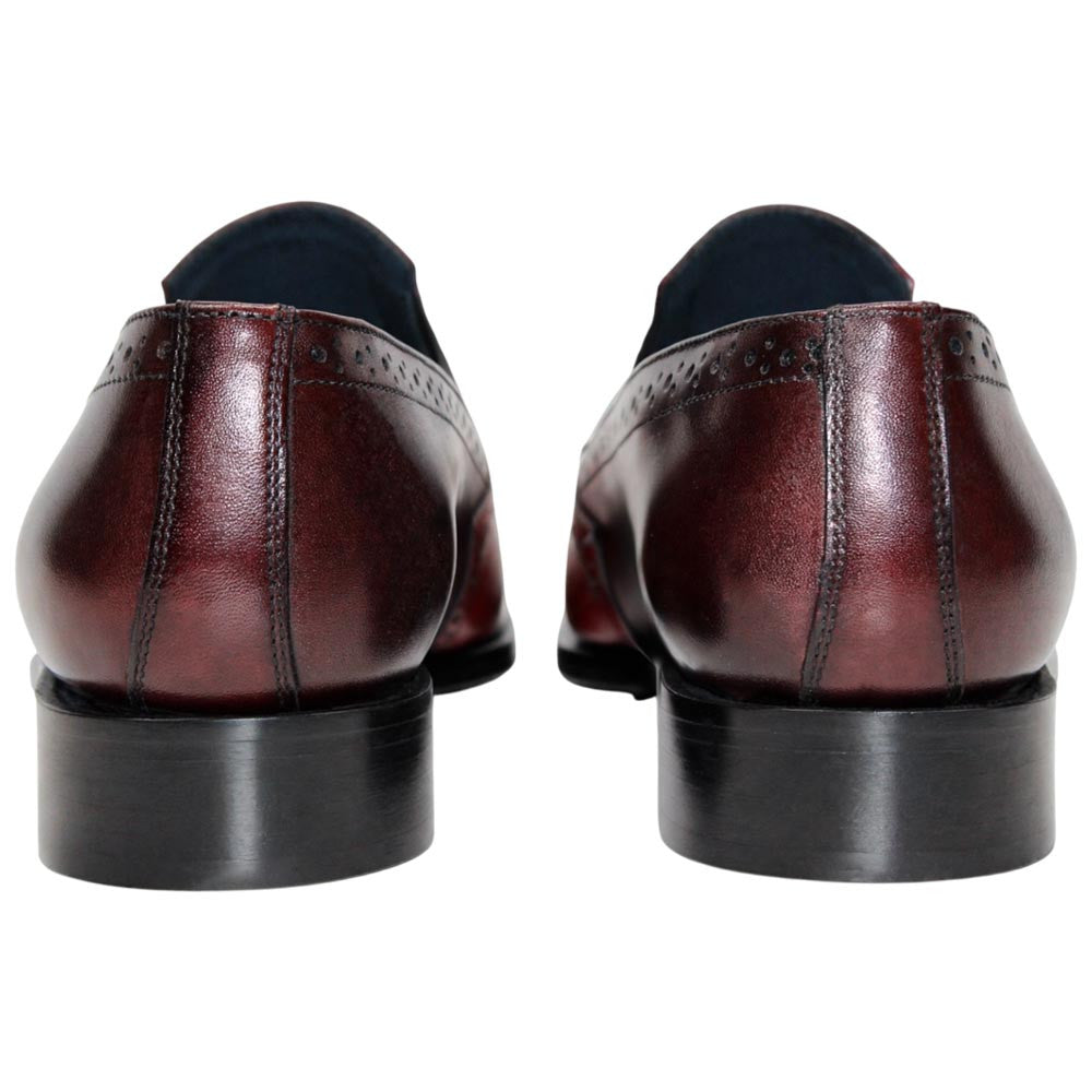 DUCA Paliano Rosso/Burgundy Italian Leather Slip-On Loafer for Men