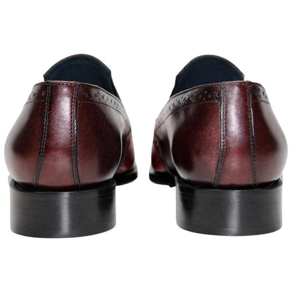 DUCA Paliano Rosso/Burgundy Italian Leather Slip-On Loafer for Men