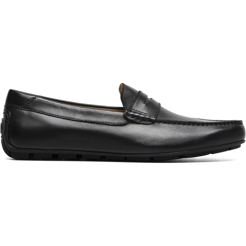 Florsheim Motor Black Smooth Leather Moc Toe Penny Driving Shoes