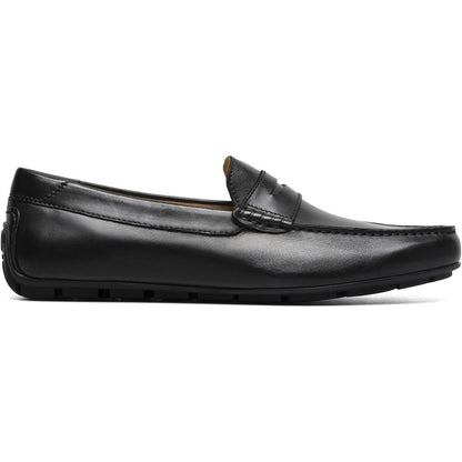 Florsheim Motor Black Smooth Leather Moc Toe Penny Driving Shoes