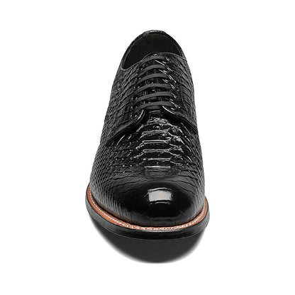 Stacy Adams Men's Madison Black Anaconda Print Plain Toe Oxford