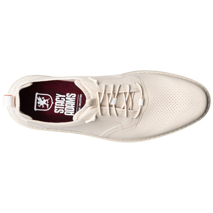 Stacy Adams Synchro Plain Toe Elastic Lace Cream Casual Hybrid Shoes for Men