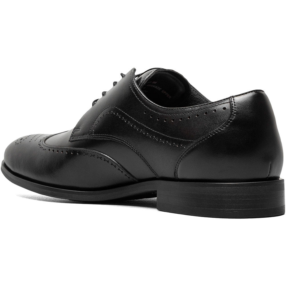 Stacy Adams Bryant Black Smooth Burnished Leather Wing Toe Oxford (USA Men Size)