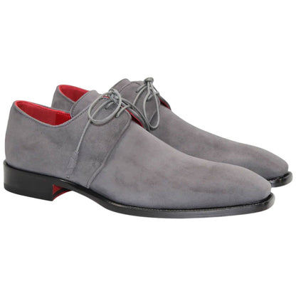 Emilio Franco Gabriele Men's Grey Suede Lace Shoes